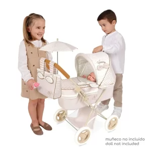 Carro de bonecas dobrável com guarda-chuva e BOLSA - para bonecas de até 48 cm