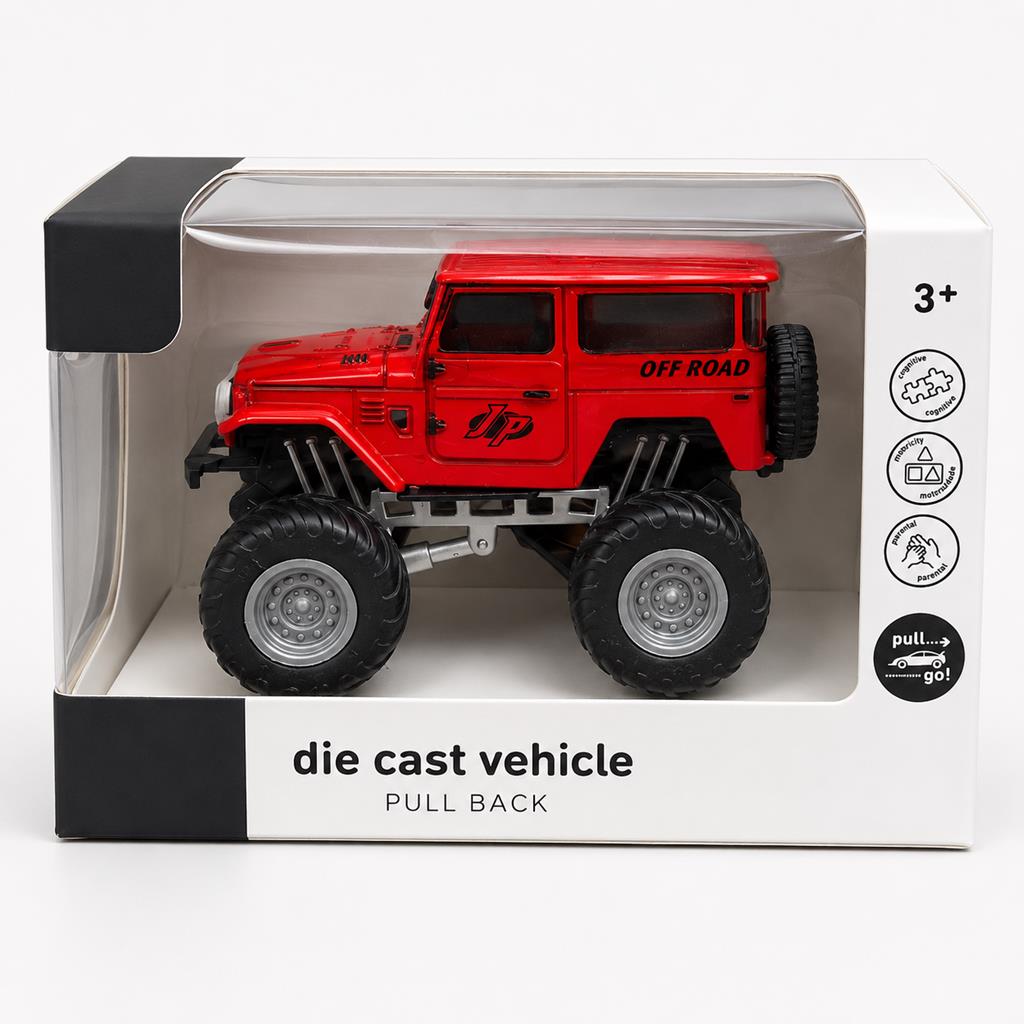 JEEP 4 SORT. PULL BACK 1:43