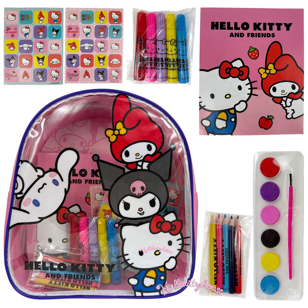 Mochila com acessórios colorir – Hello Kitty