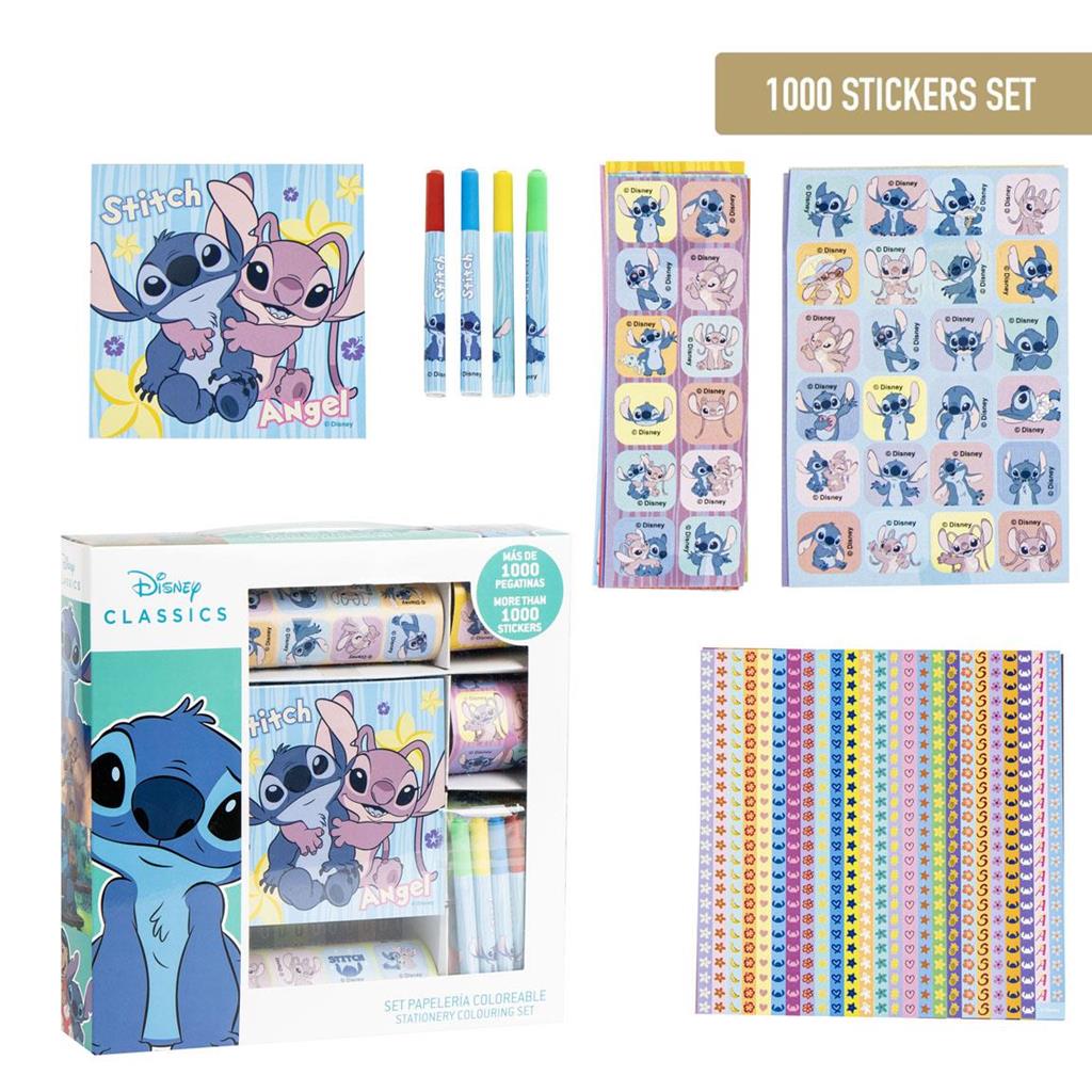 Pack autocolantes 1000 pçs Stitch