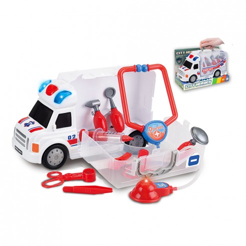 CAMIÃO AMBULANCIA COM MALA MÉDICO